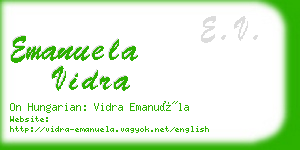 emanuela vidra business card